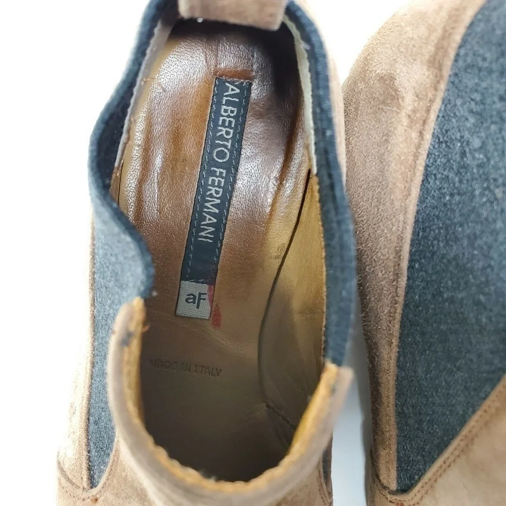 Alberto Fermani Brown Suede Bootie Heels Size 36.5 (US 6.5)
